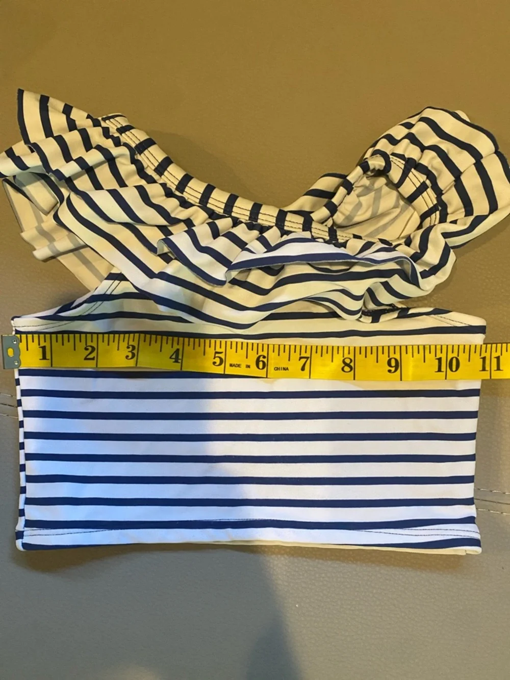 Ruffle Butts Girls Striped Swim Top 3T